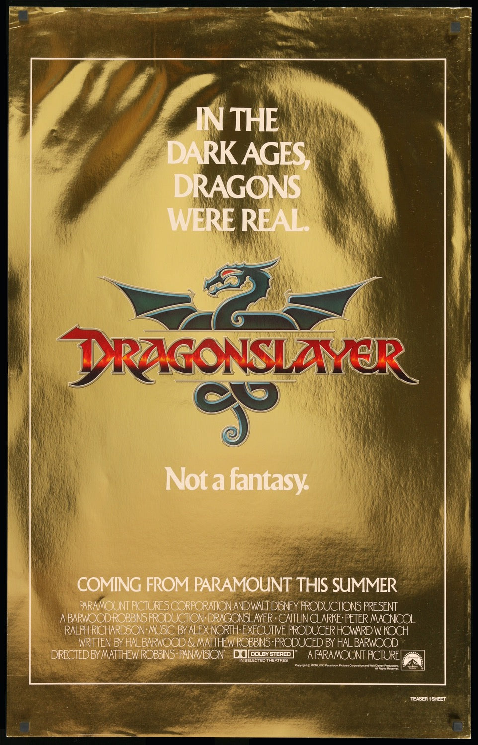 Dragonslayer (1981) original movie poster for sale at Original Film Art