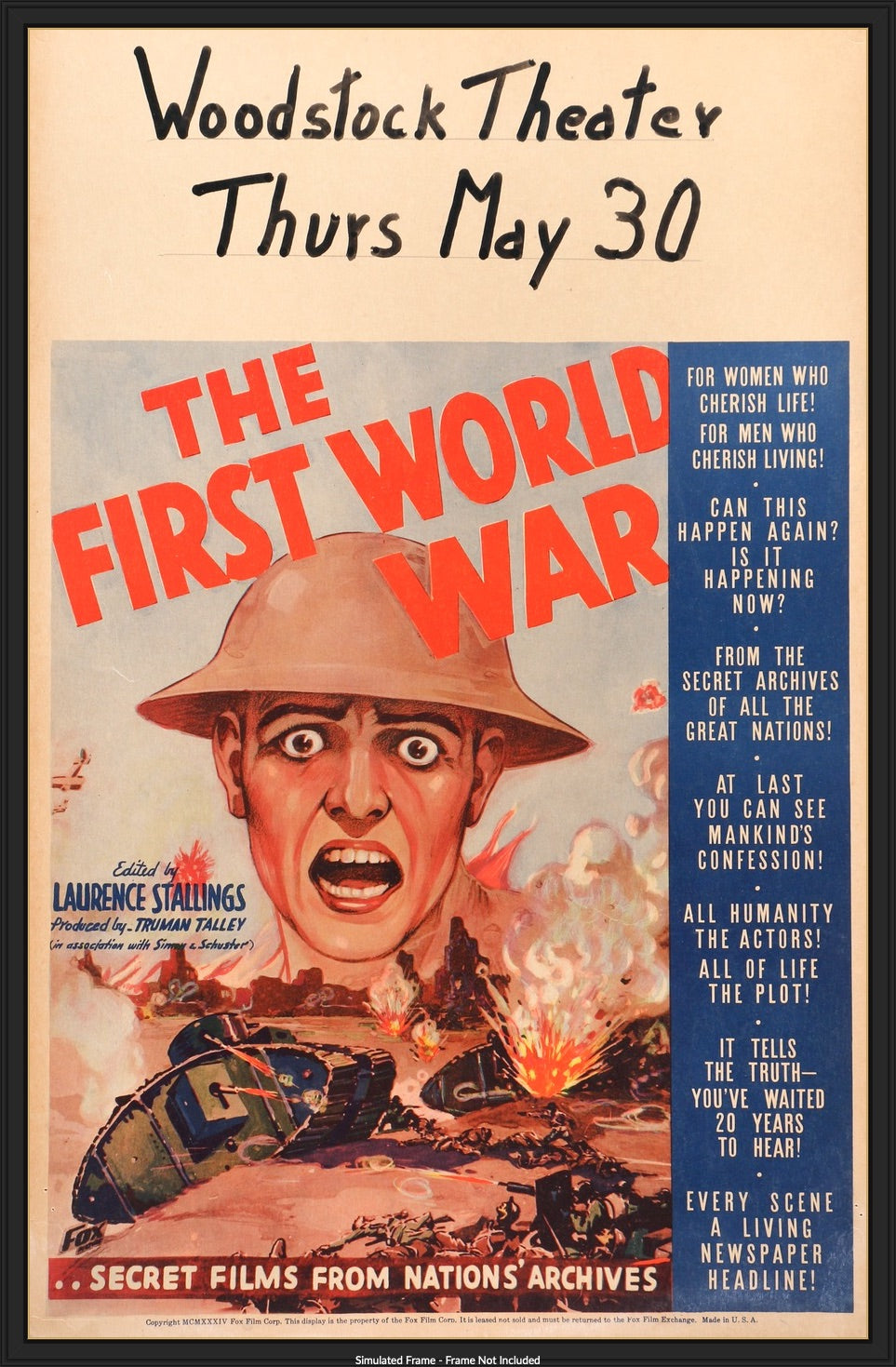First World War (1934) original movie poster for sale at Original Film Art