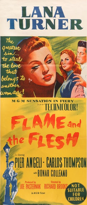 Flame and the Flesh (1954) original movie poster for sale at Original Film Art