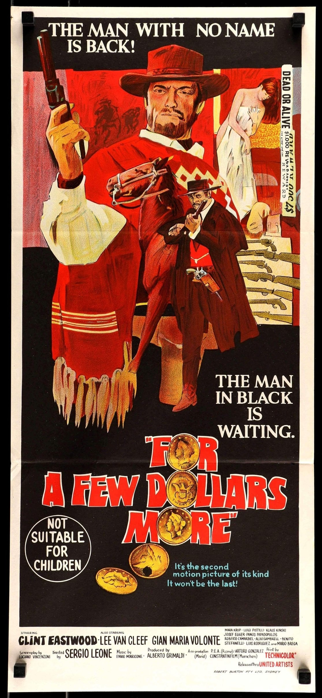For a Few Dollars More (1965) original movie poster for sale at Original Film Art - Vintage Movie Posters