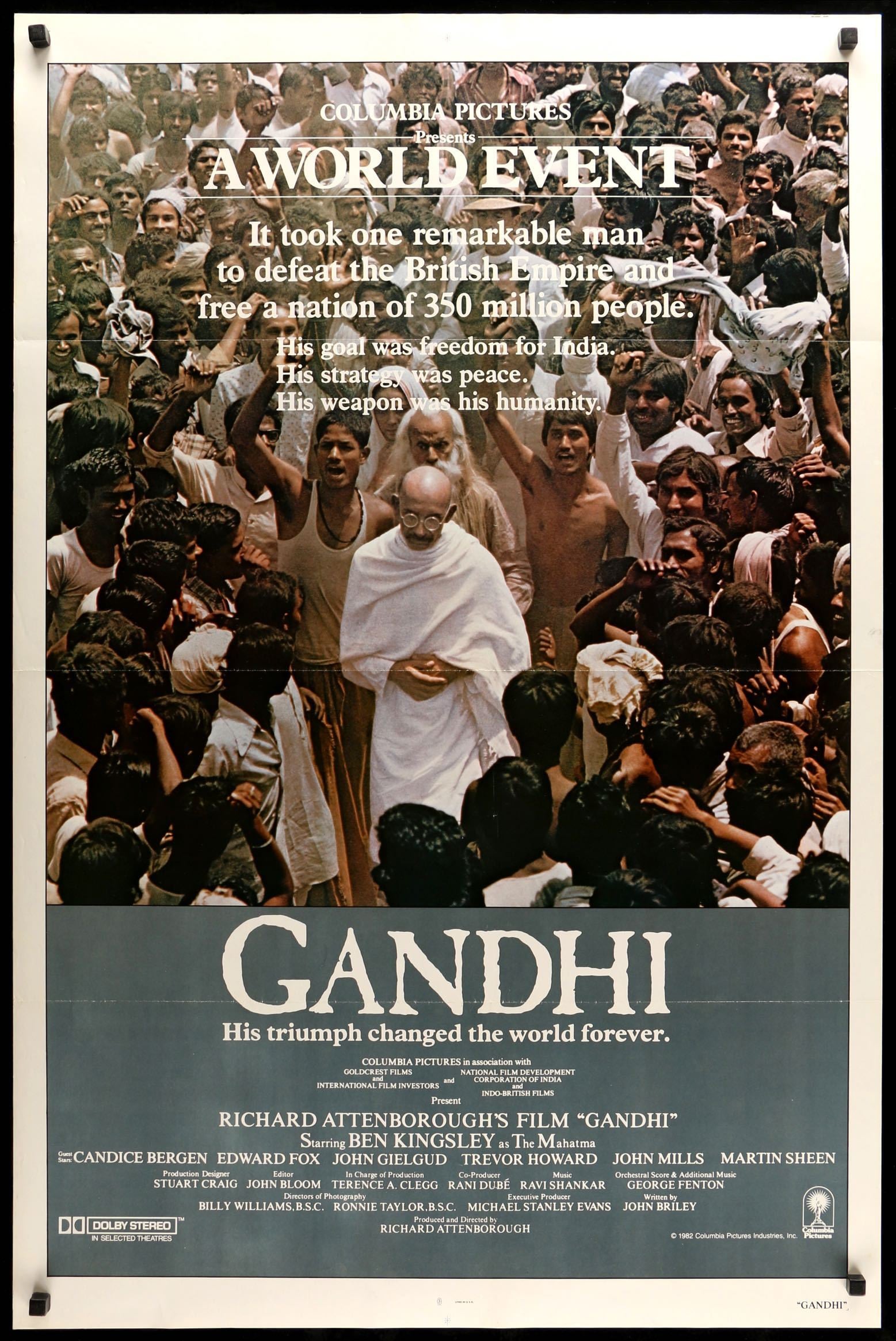 Gandhi (1982) original movie poster for sale at Original Film Art - Vintage Movie Posters
