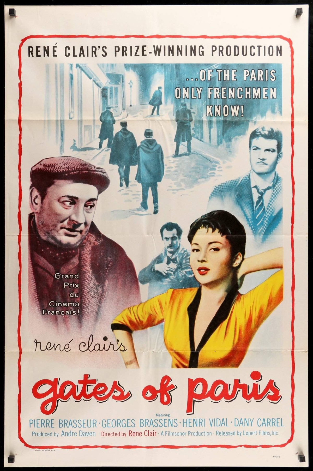 Gates of Paris (1957) original movie poster for sale at Original Film Art - Vintage Movie Posters