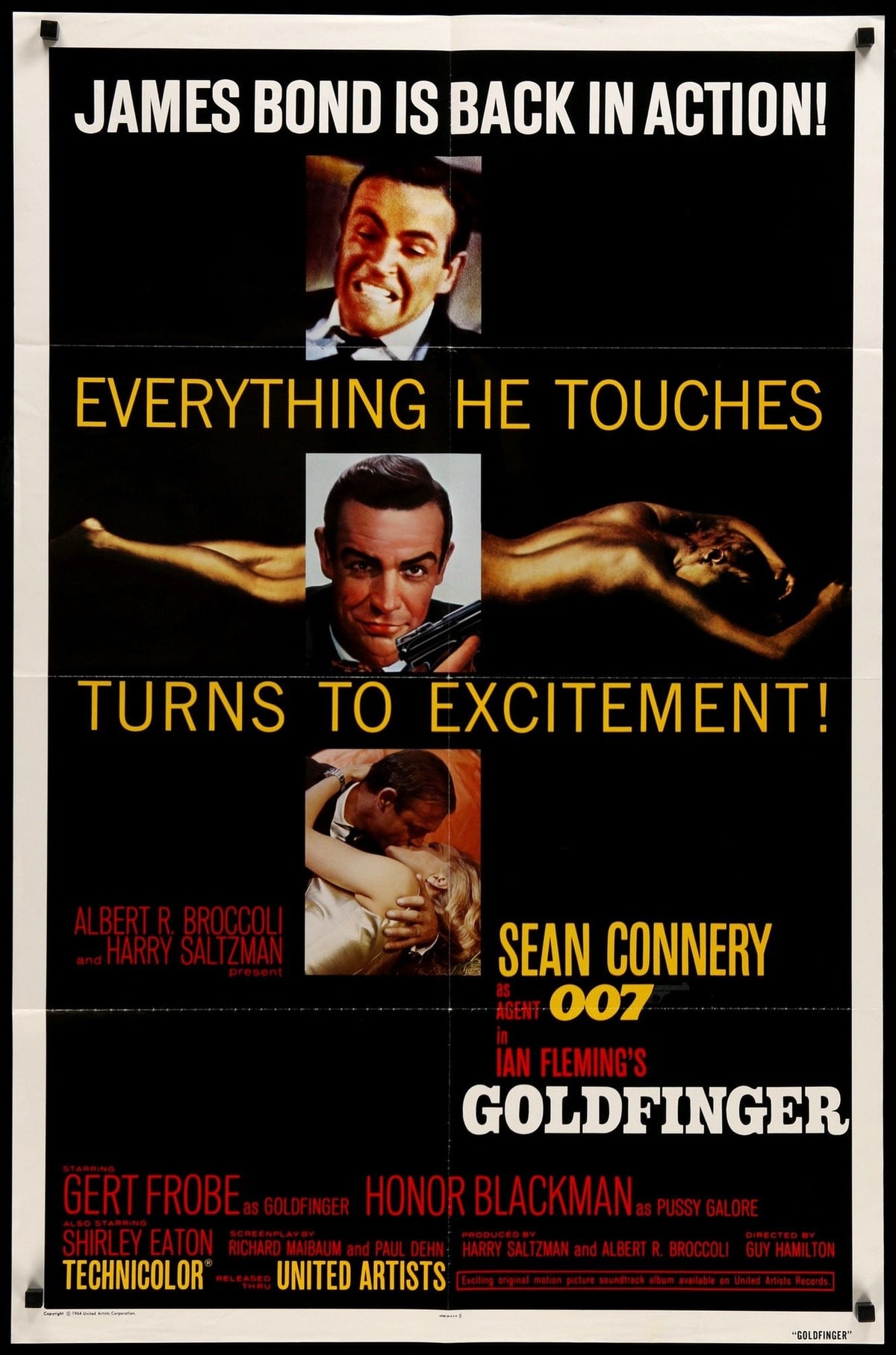 Goldfinger (1964) original movie poster for sale at Original Film Art - Vintage Movie Posters