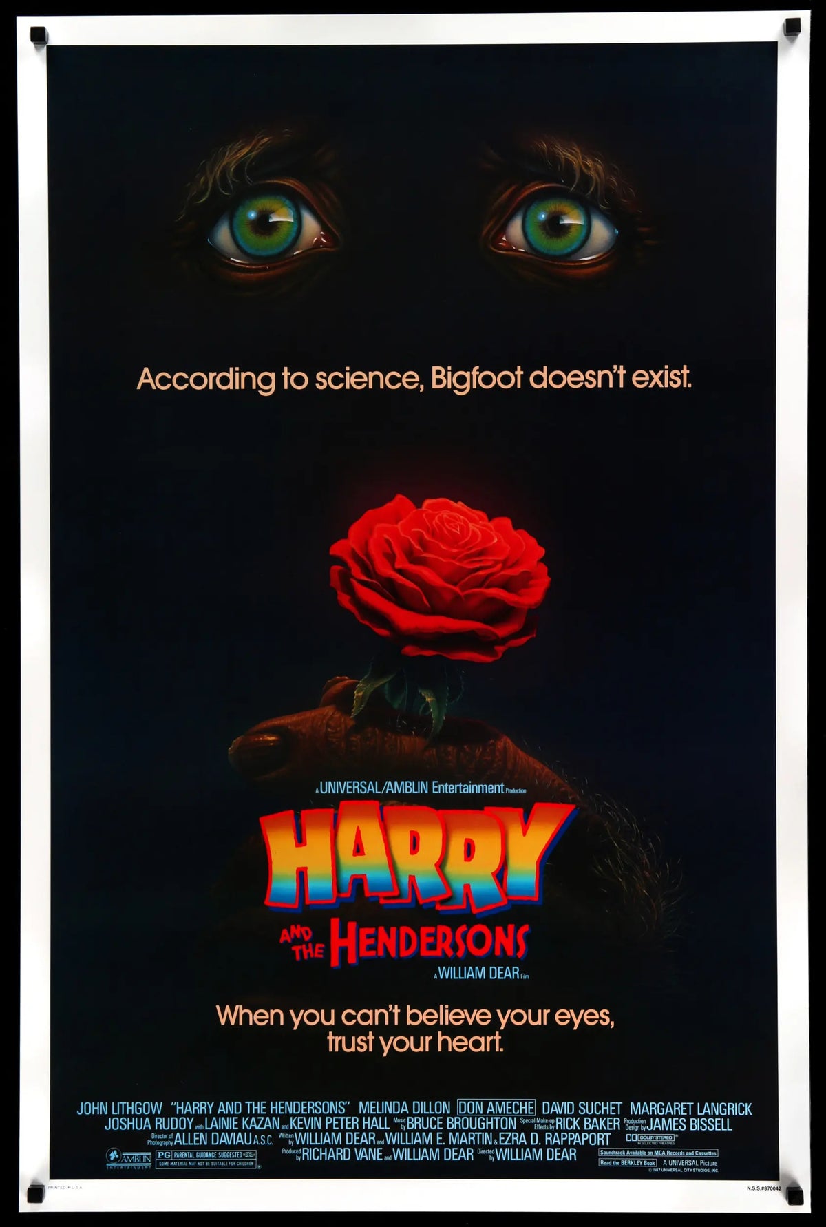 Harry and the Hendersons (1987) original movie poster for sale at Original Film Art - Vintage Movie Posters