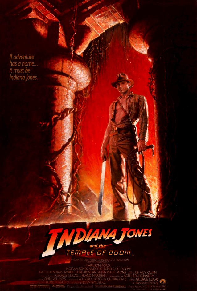 Indiana Jones and the Temple of Doom (1984) original movie poster for sale at Original Film Art - Vintage Movie Posters