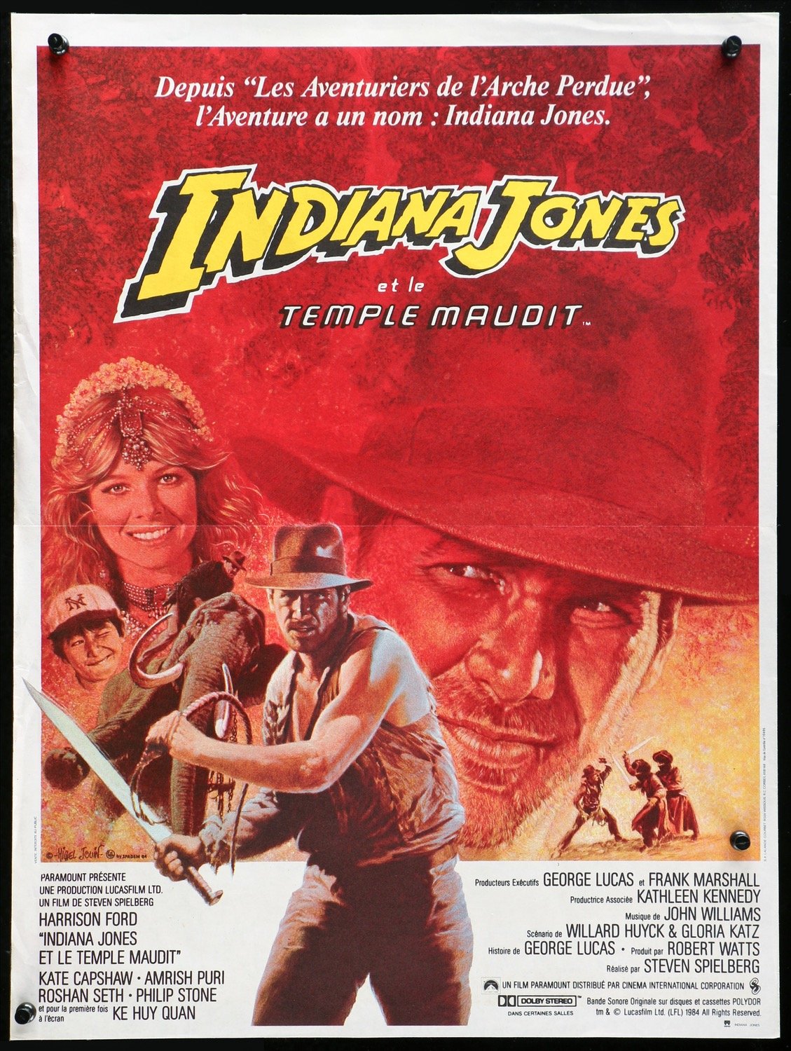 Indiana Jones and the Temple of Doom (1984) original movie poster for sale at Original Film Art