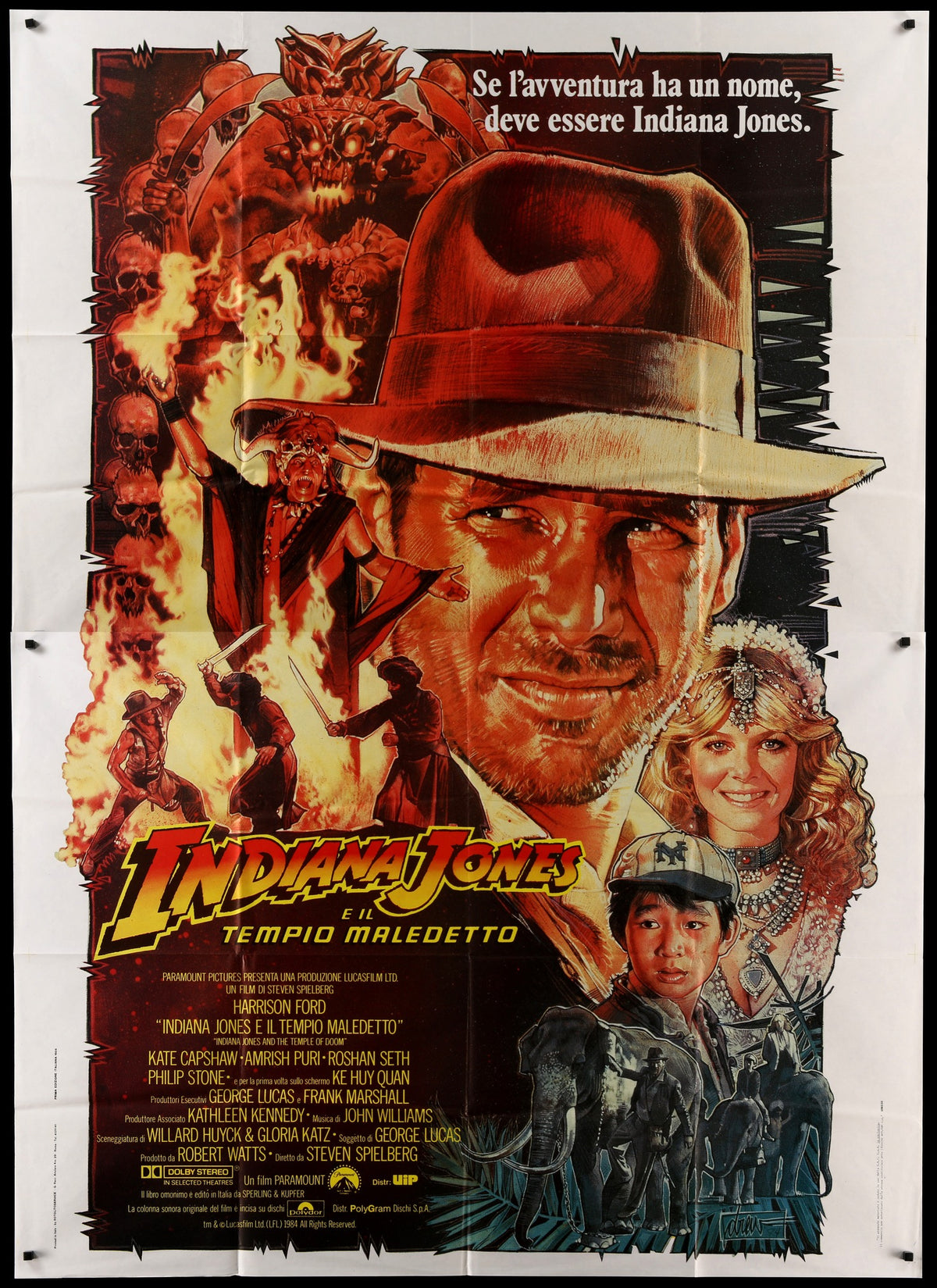 Indiana Jones and the Temple of Doom (1984) original movie poster for sale at Original Film Art