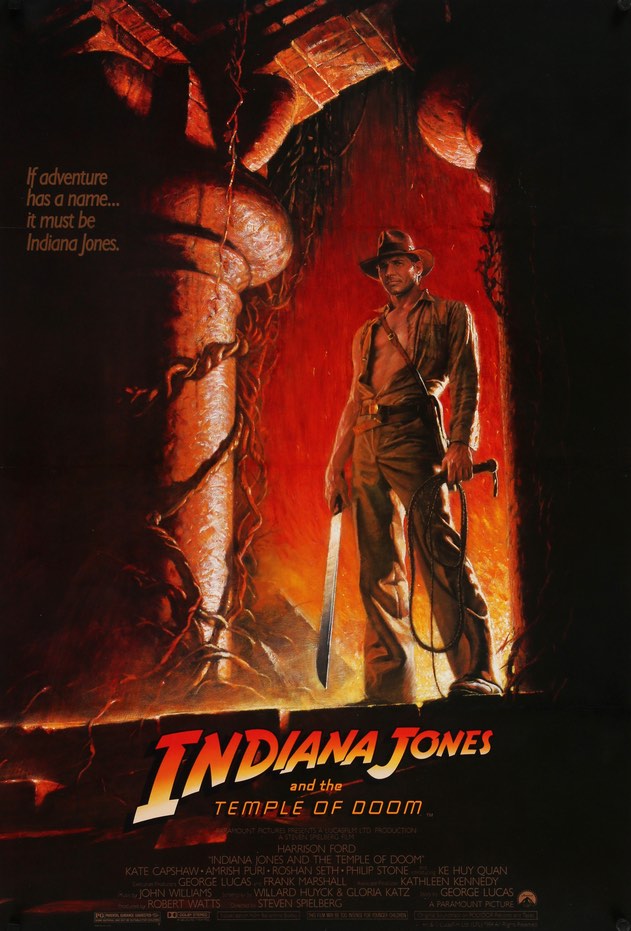 Indiana Jones and the Temple of Doom (1984) original movie poster for sale at Original Film Art - Vintage Movie Posters