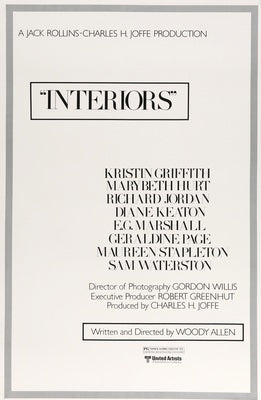 Interiors (1978) original movie poster for sale at Original Film Art - Vintage Movie Posters