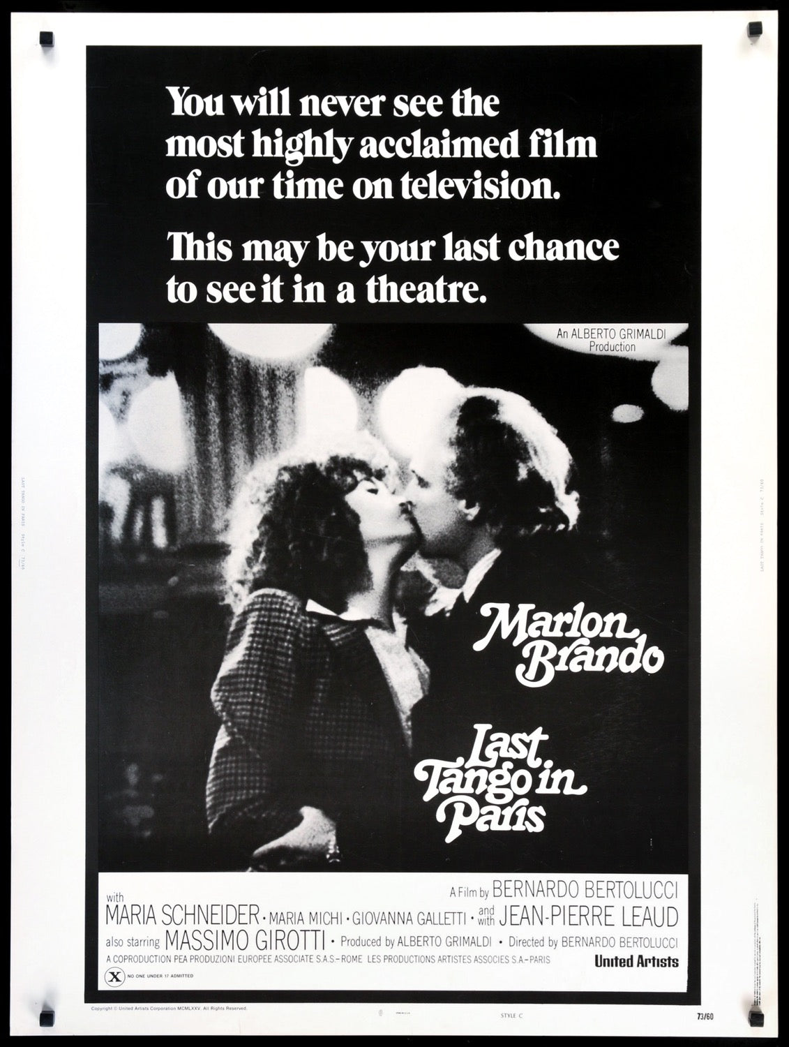 Last Tango in Paris (1972) original movie poster for sale at Original Film Art - Vintage Movie Posters