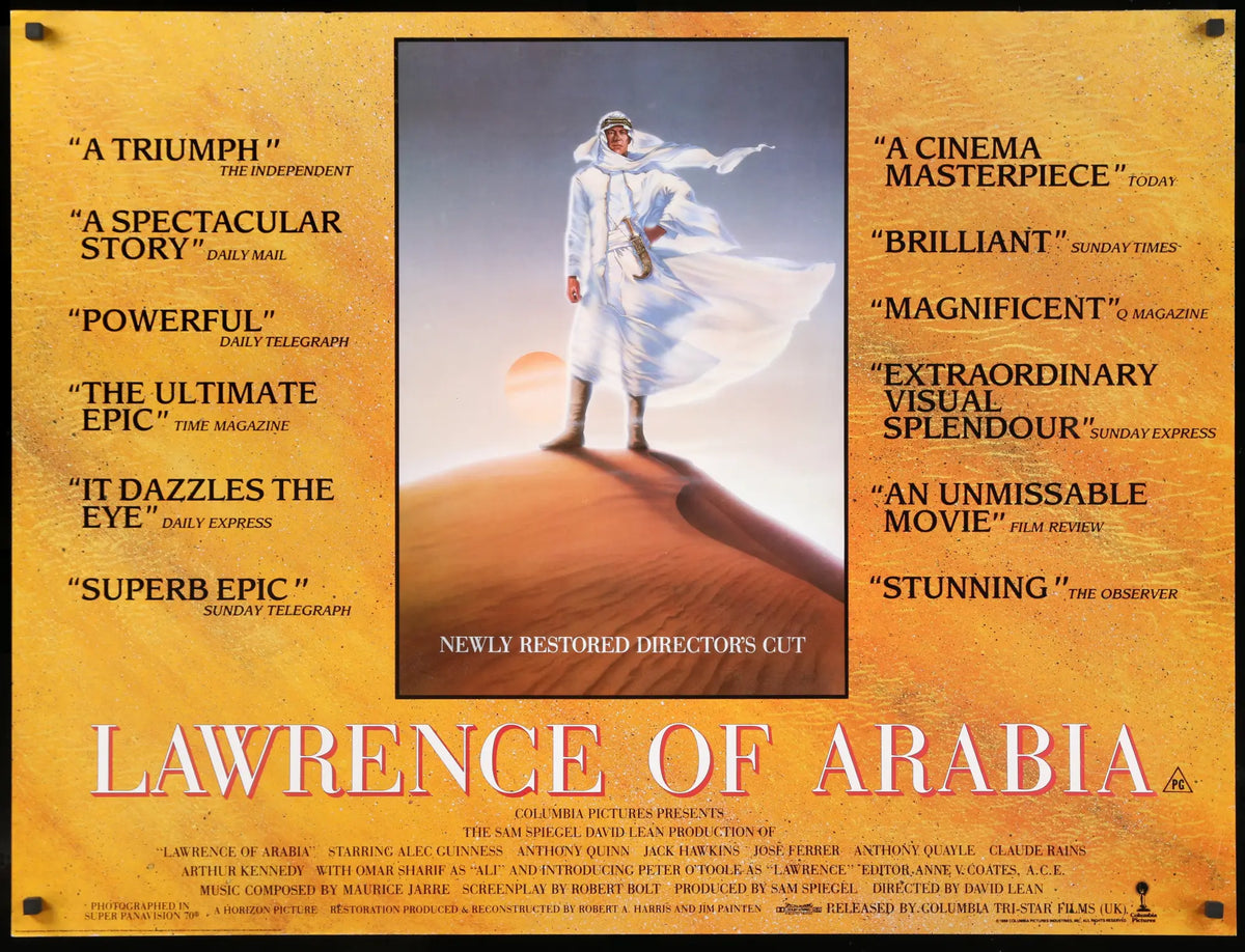 Lawrence of Arabia (1962) original movie poster for sale at Original Film Art - Vintage Movie Posters