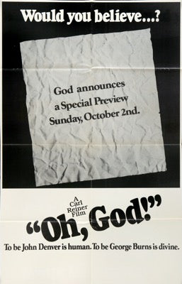 Oh, God! (1977) original movie poster for sale at Original Film Art - Vintage Movie Posters