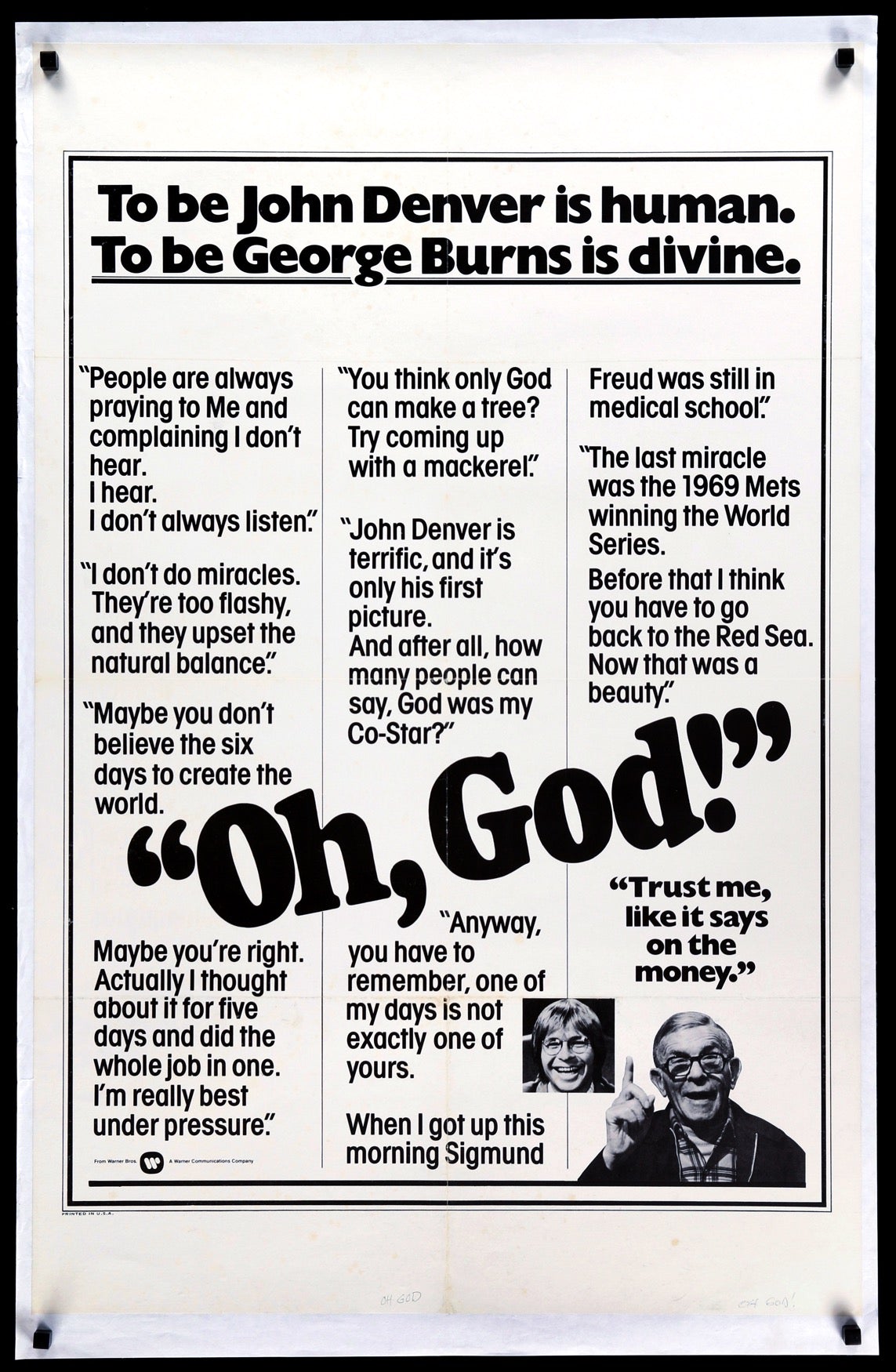 Oh, God! (1977) original movie poster for sale at Original Film Art - Vintage Movie Posters