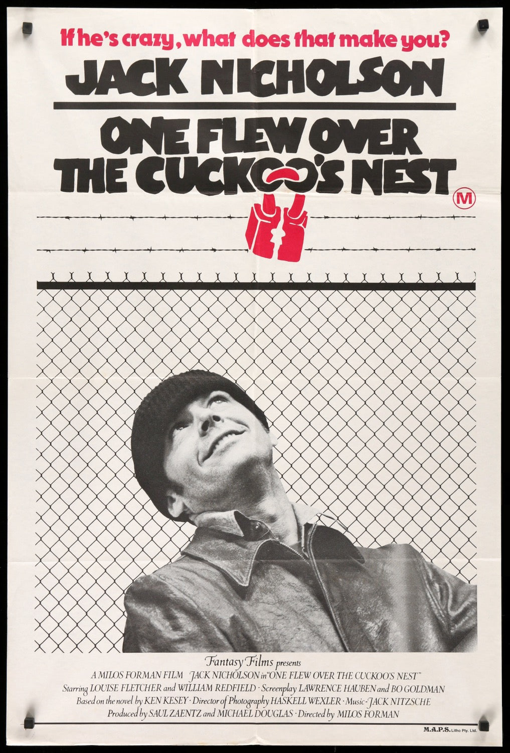 One Flew Over the Cuckoo's Nest (1975) original movie poster for sale at Original Film Art - Vintage Movie Posters