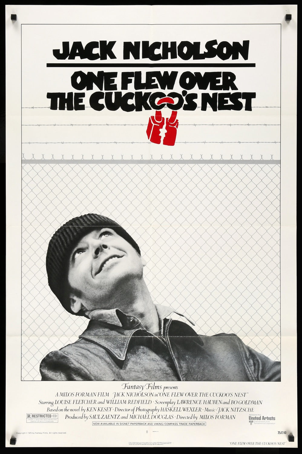One Flew Over the Cuckoo&#39;s Nest (1975) original movie poster for sale at Original Film Art - Vintage Movie Posters