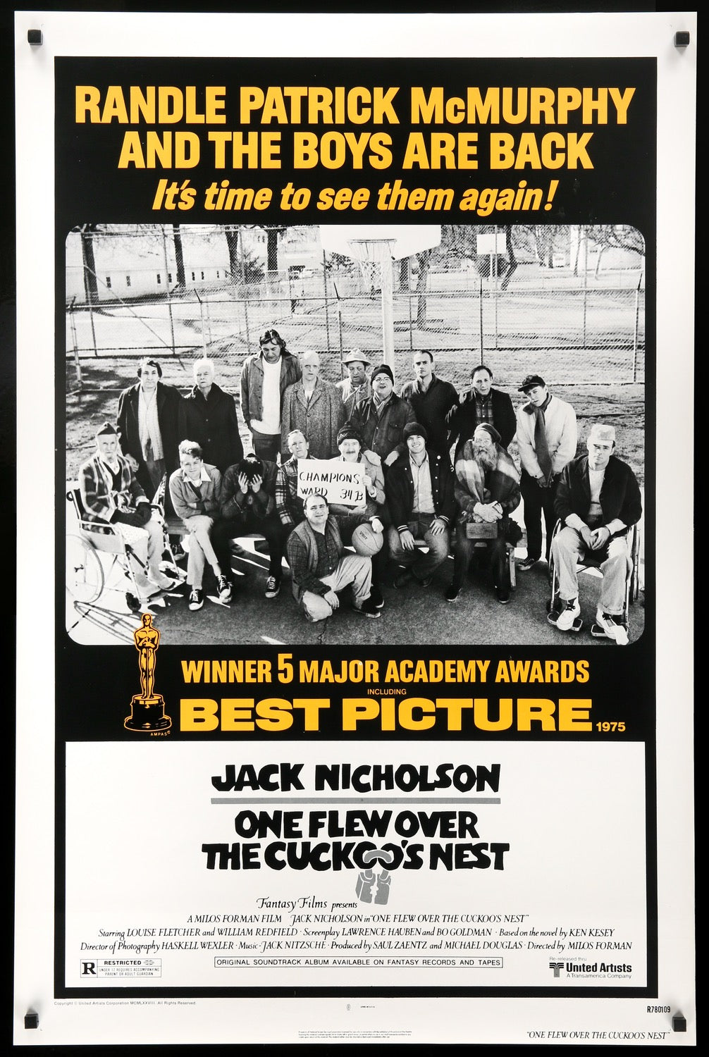 One Flew Over the Cuckoo&#39;s Nest (1975) original movie poster for sale at Original Film Art - Vintage Movie Posters
