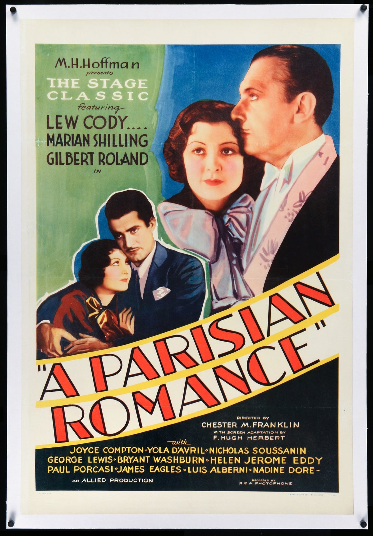 Parisian Romance (1932) original movie poster for sale at Original Film Art