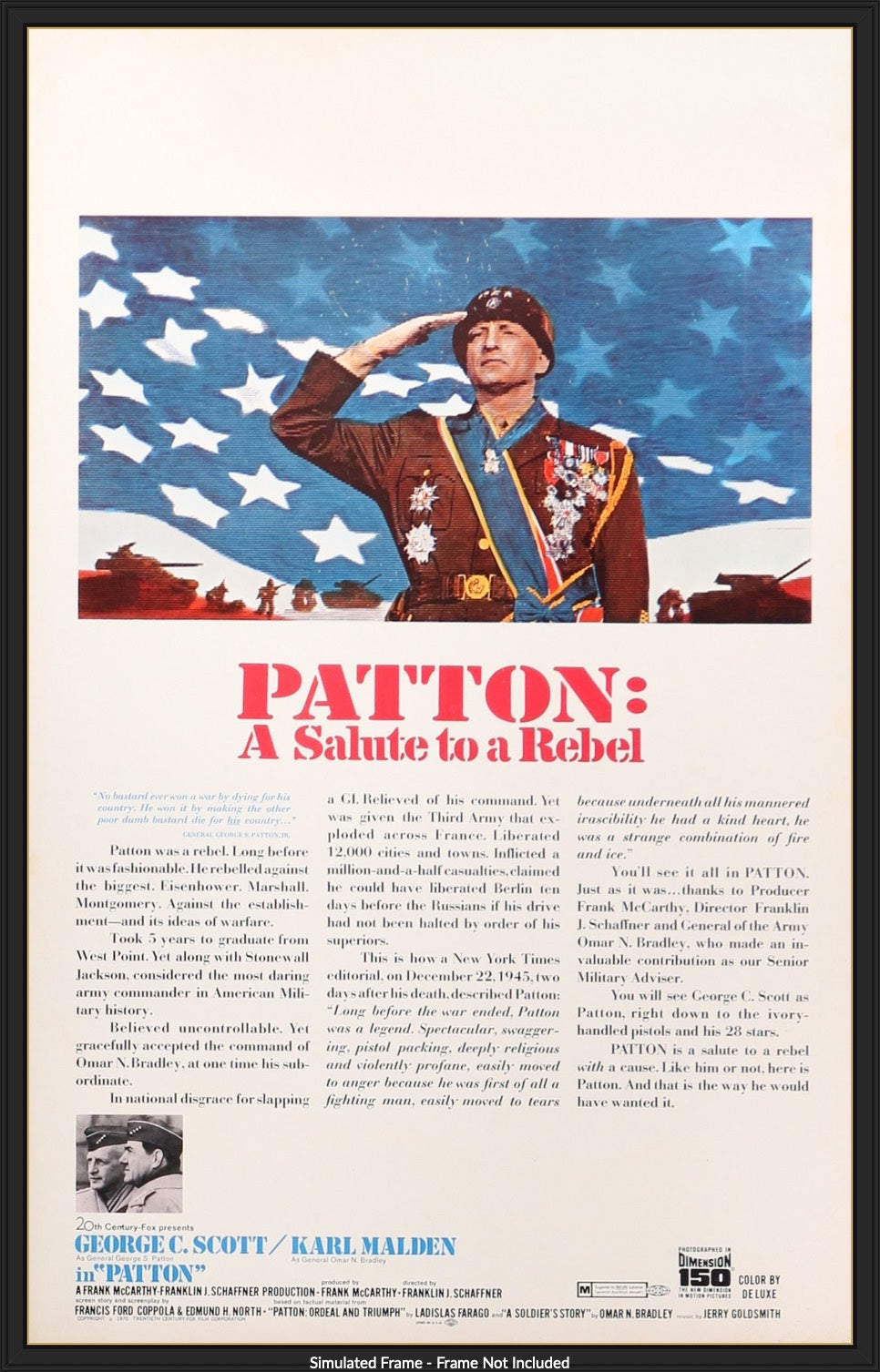 Patton (1970) original movie poster for sale at Original Film Art - Vintage Movie Posters