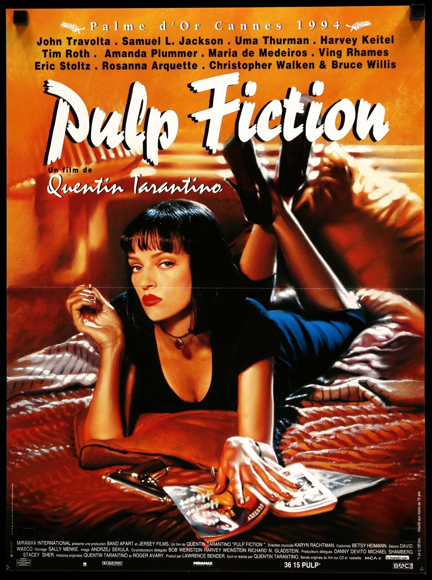 ポスター 90s VINTAGE PULP FICTION ORIGINAL POSTER Pulp Fiction Movie Poster 1994 1 Sheet (27x41)