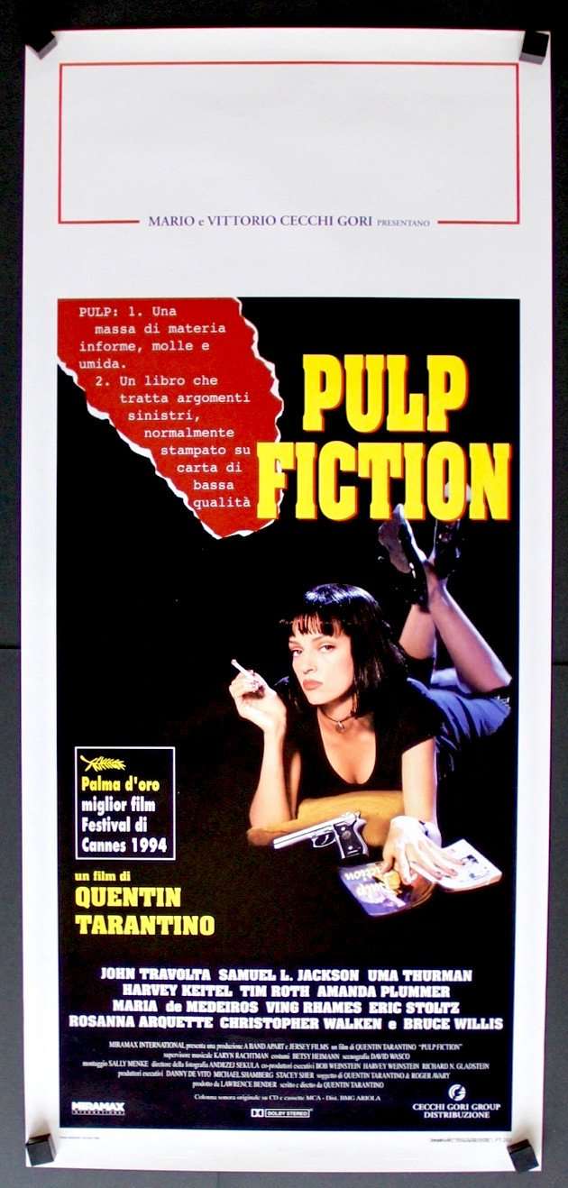 Pulp Fiction (1994) Original Italian Locandina Movie Poster