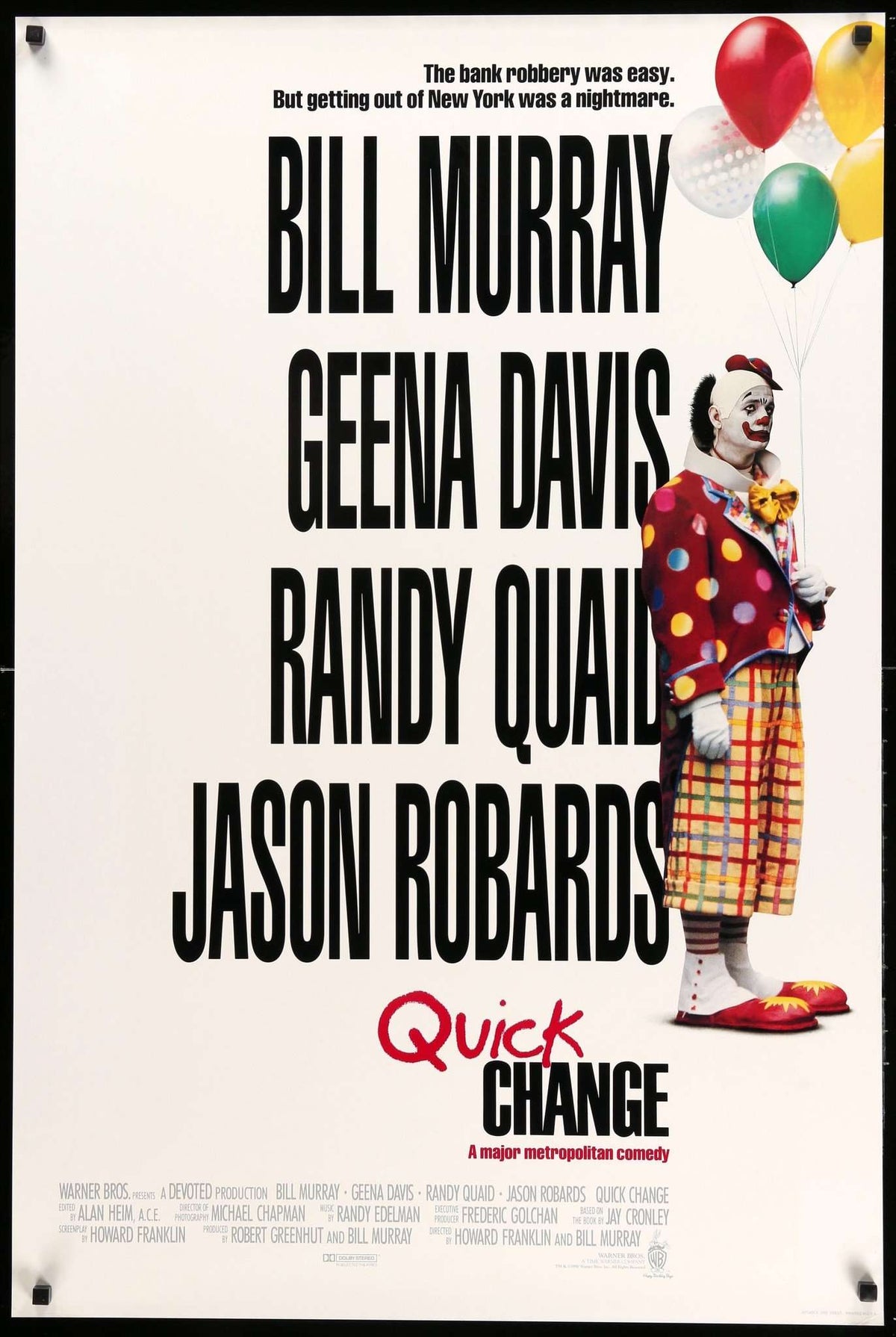 Quick Change (1990) original movie poster for sale at Original Film Art - Vintage Movie Posters