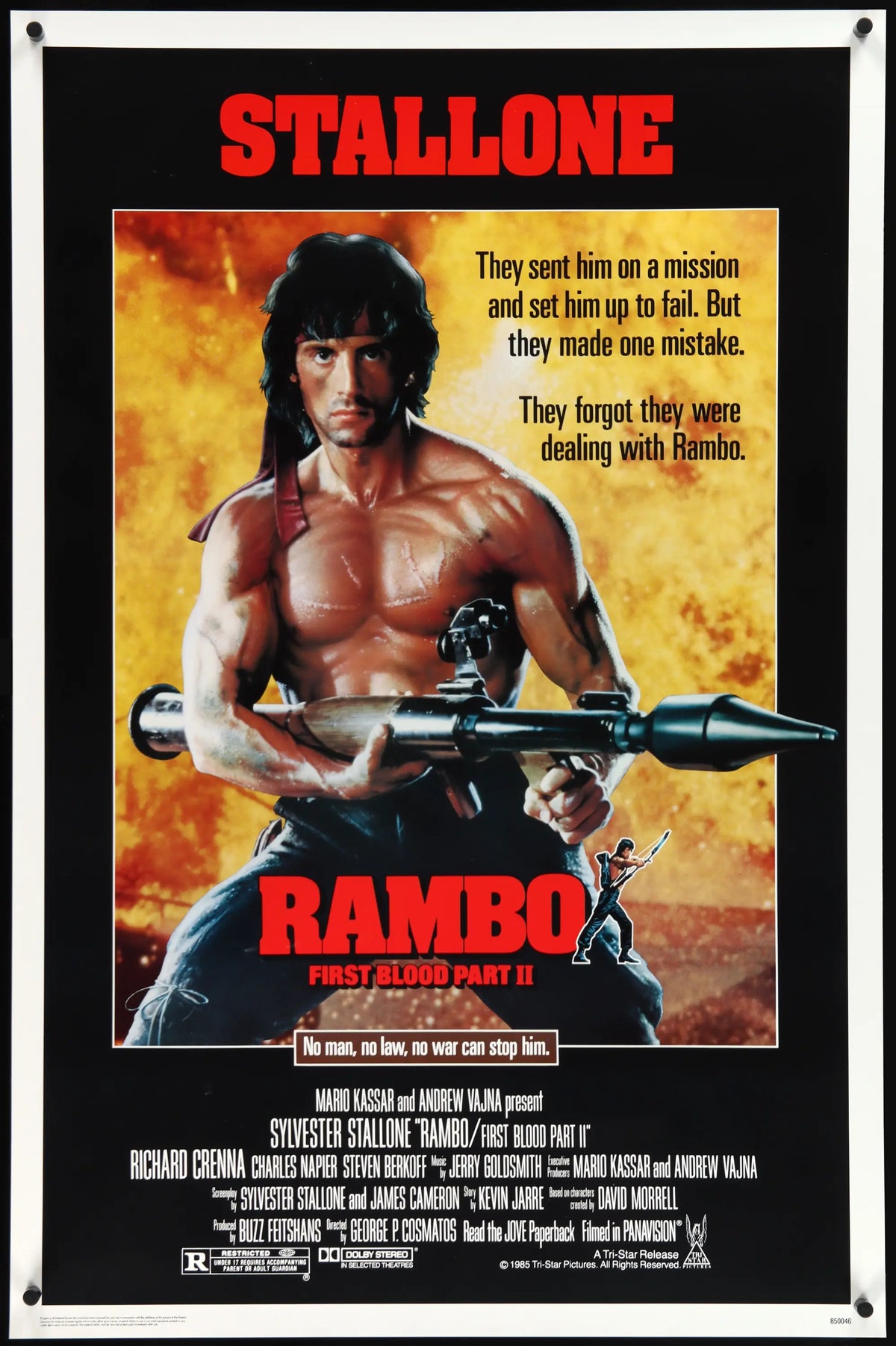 Rambo First Blood Part 2 (1985) original movie poster for sale at Original Film Art