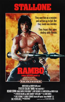 Rambo First Blood Part 2 (1985) original movie poster for sale at Original Film Art - Vintage Movie Posters