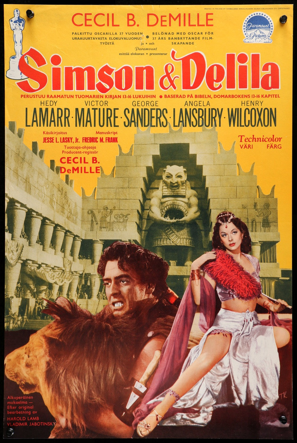 Samson and Delilah (1949) original movie poster for sale at Original Film Art