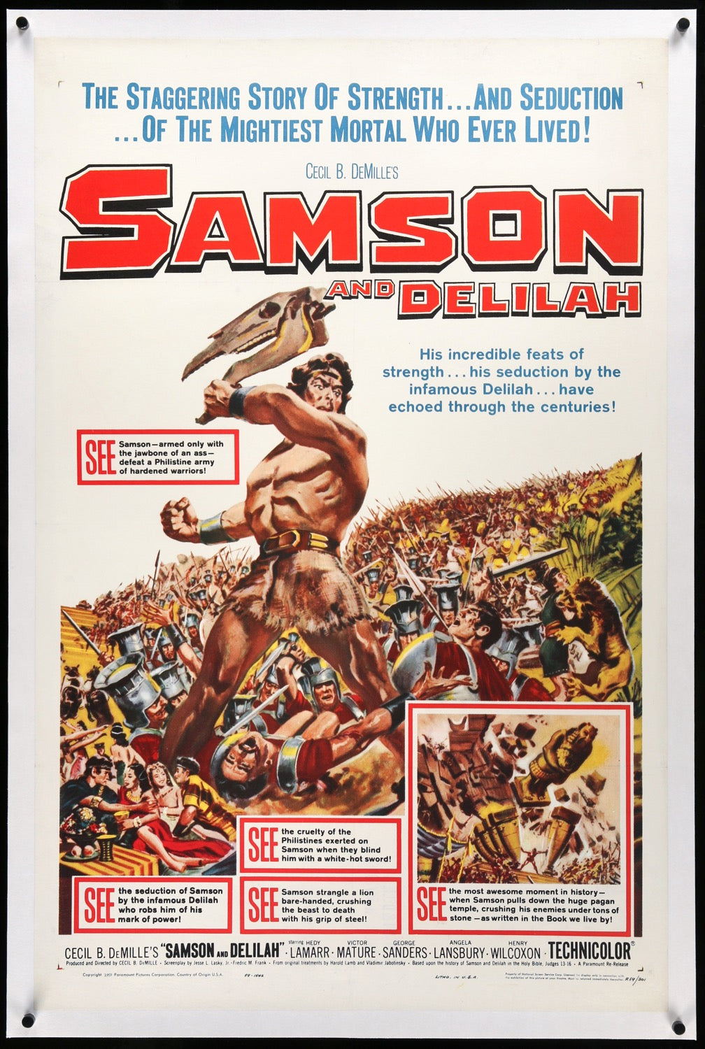 Samson and Delilah (1949) original movie poster for sale at Original Film Art - Vintage Movie Posters