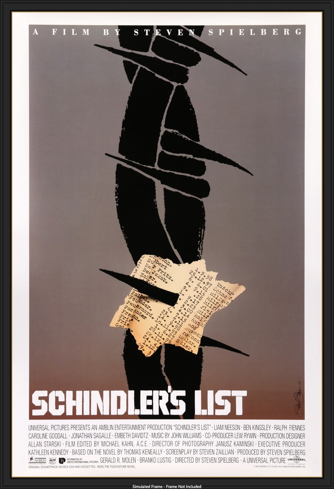 Schindler's List (1993) original movie poster for sale at Original Film Art - Vintage Movie Posters