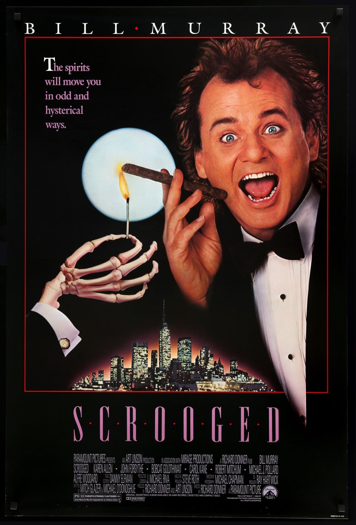 Scrooged (1988) Original One Sheet Movie Poster - Original Film Art -  Vintage Movie Posters