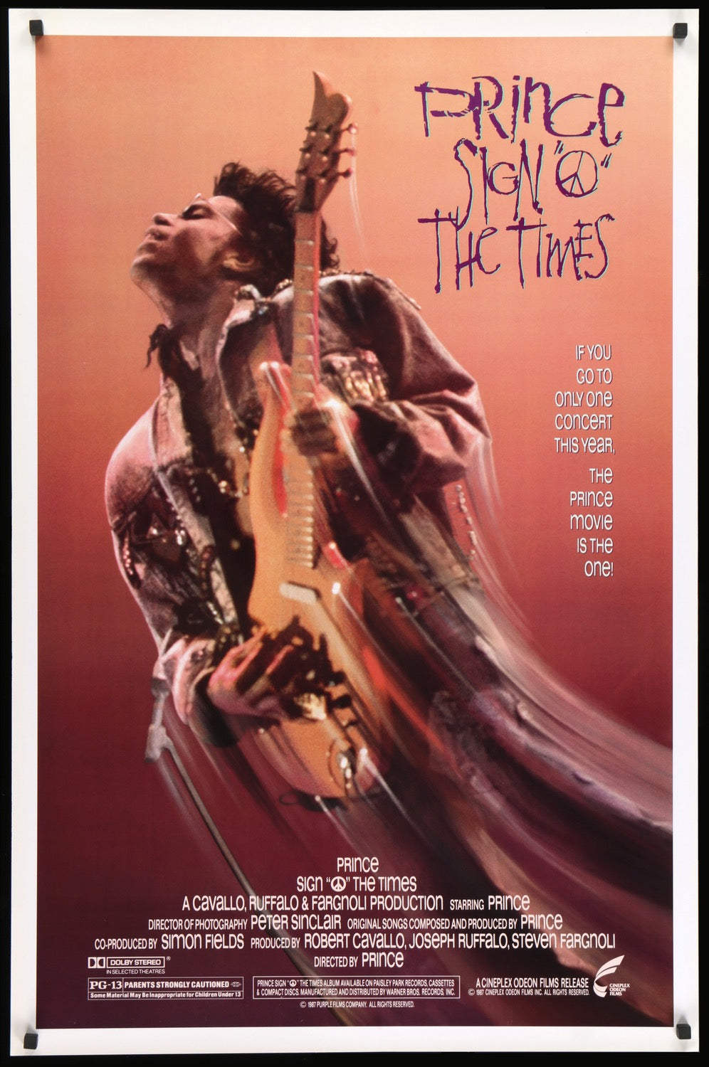Sign &#39;o&#39; the Times (1987) original movie poster for sale at Original Film Art