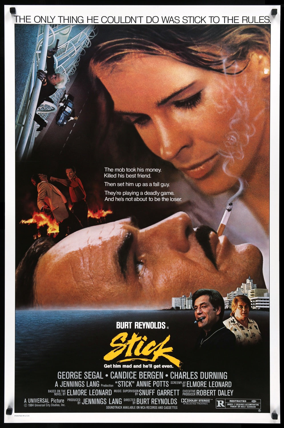 Stick (1985) original movie poster for sale at Original Film Art - Vintage Movie Posters