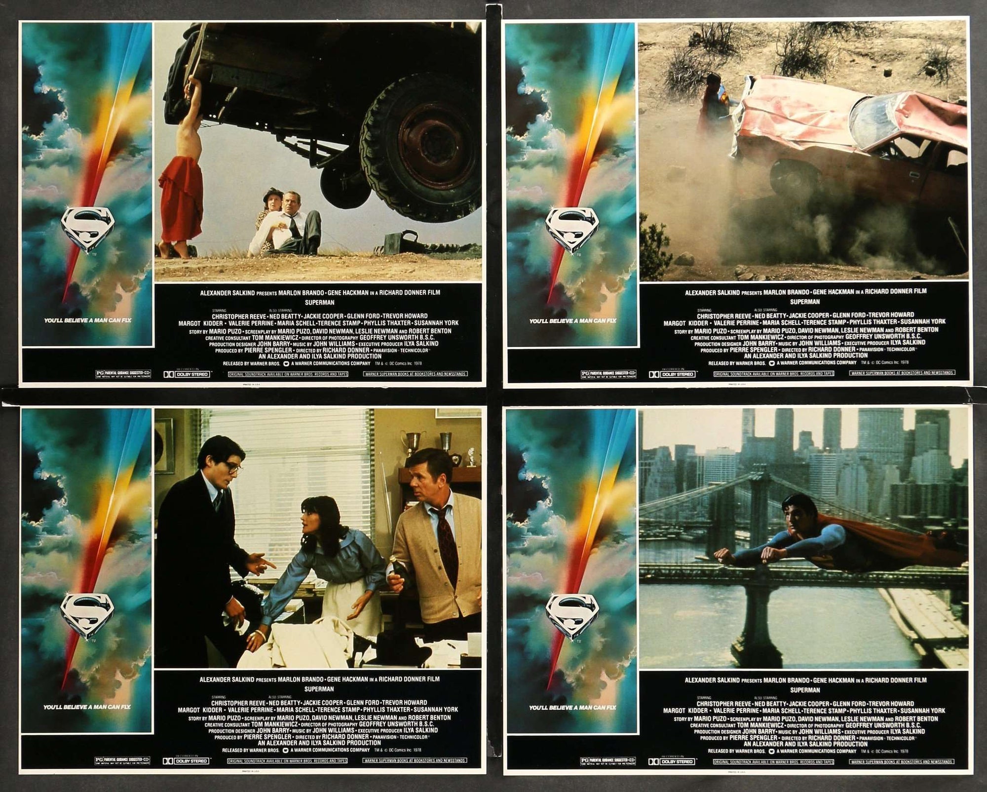 Superman: The Movie (1978) Lobby Cards - Set of 8 original movie poster for sale at Original Film Art