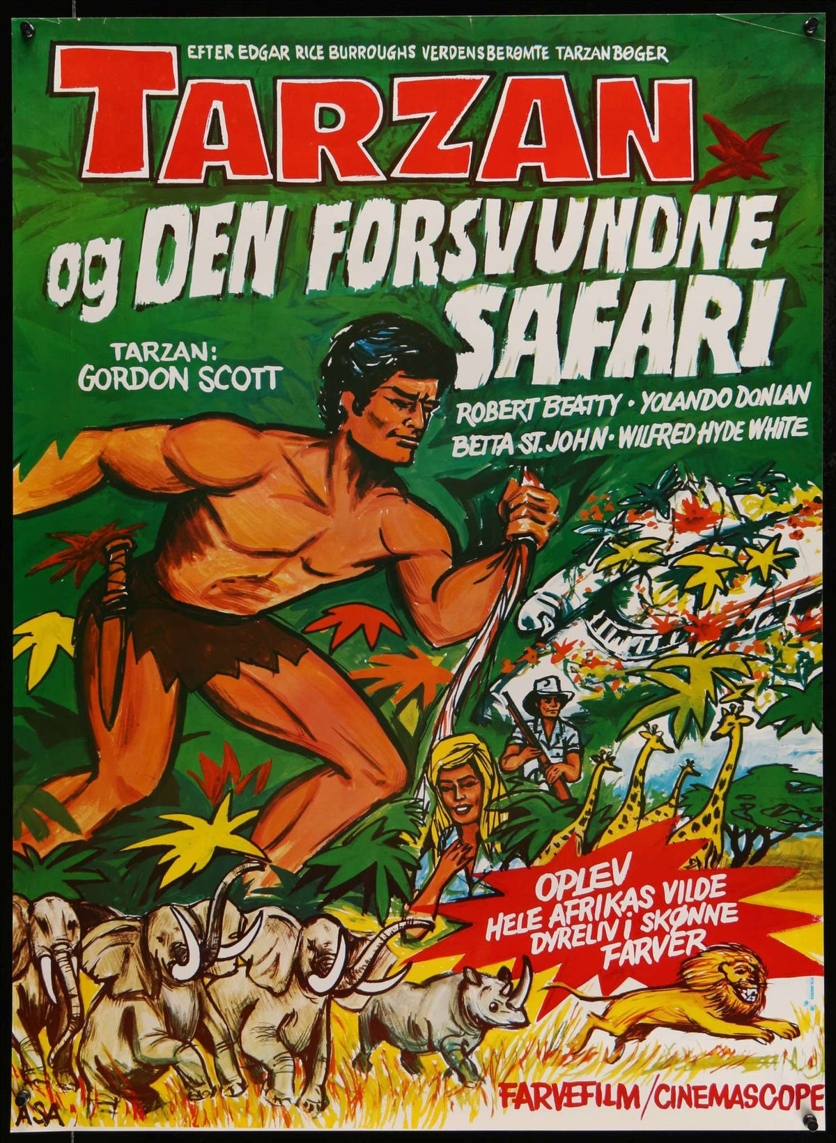 Tarzan and the Lost Safari (1957) R80s original movie poster for sale at Original Film Art