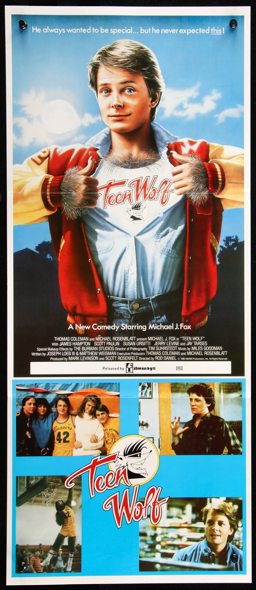 Teen Wolf (1985) original movie poster for sale at Original Film Art - Vintage Movie Posters