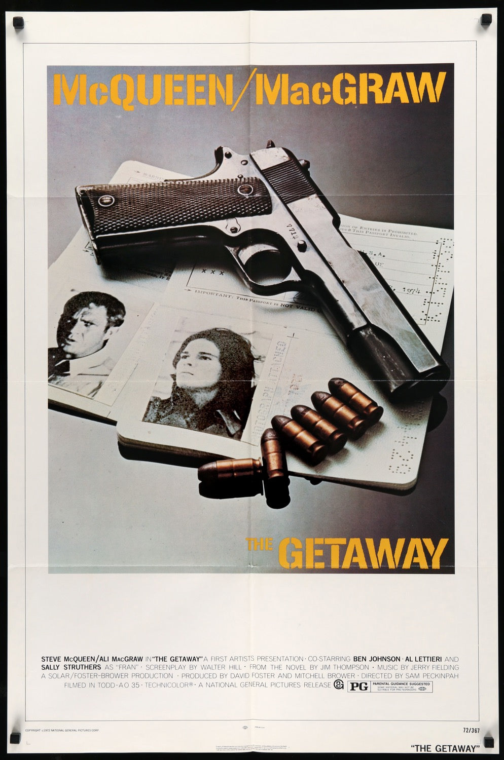 Getaway (1972) original movie poster for sale at Original Film Art