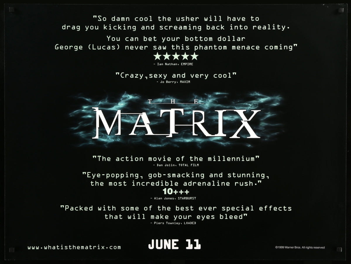 Matrix (1999) original movie poster for sale at Original Film Art