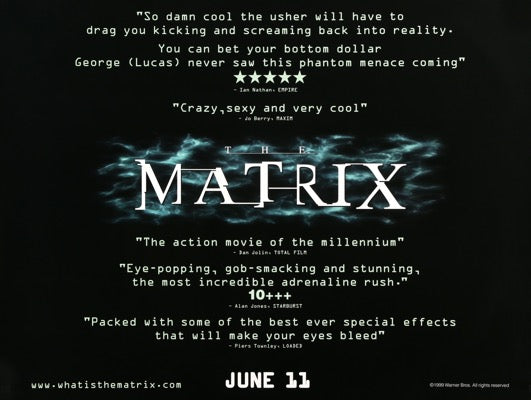 Matrix (1999) original movie poster for sale at Original Film Art - Vintage Movie Posters