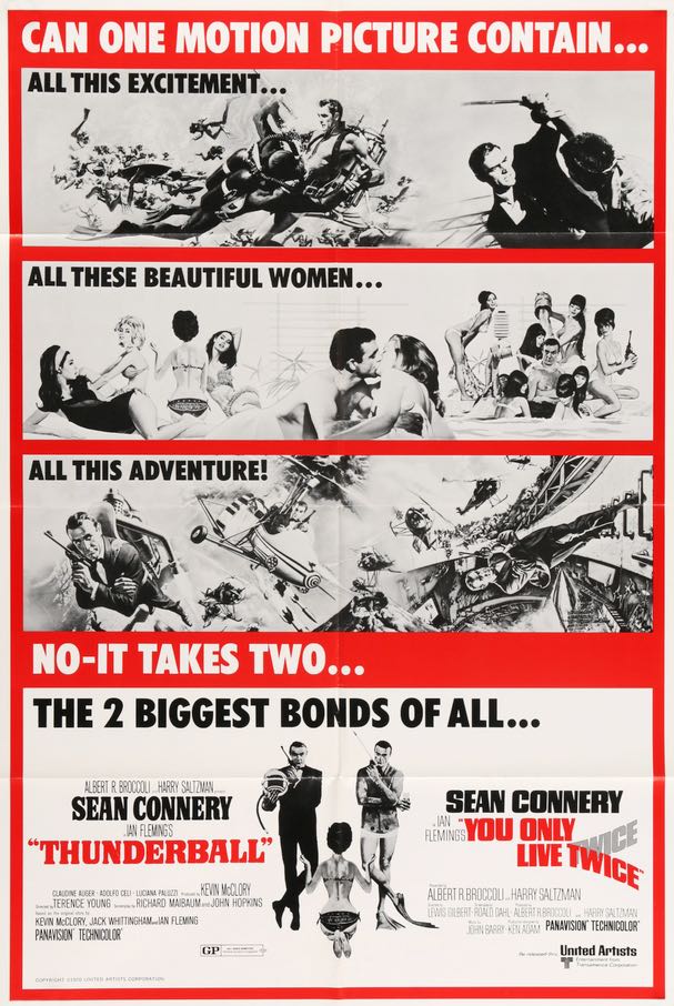 Thunderball / You Only Live Twice (1971) original movie poster for sale at Original Film Art - Vintage Movie Posters