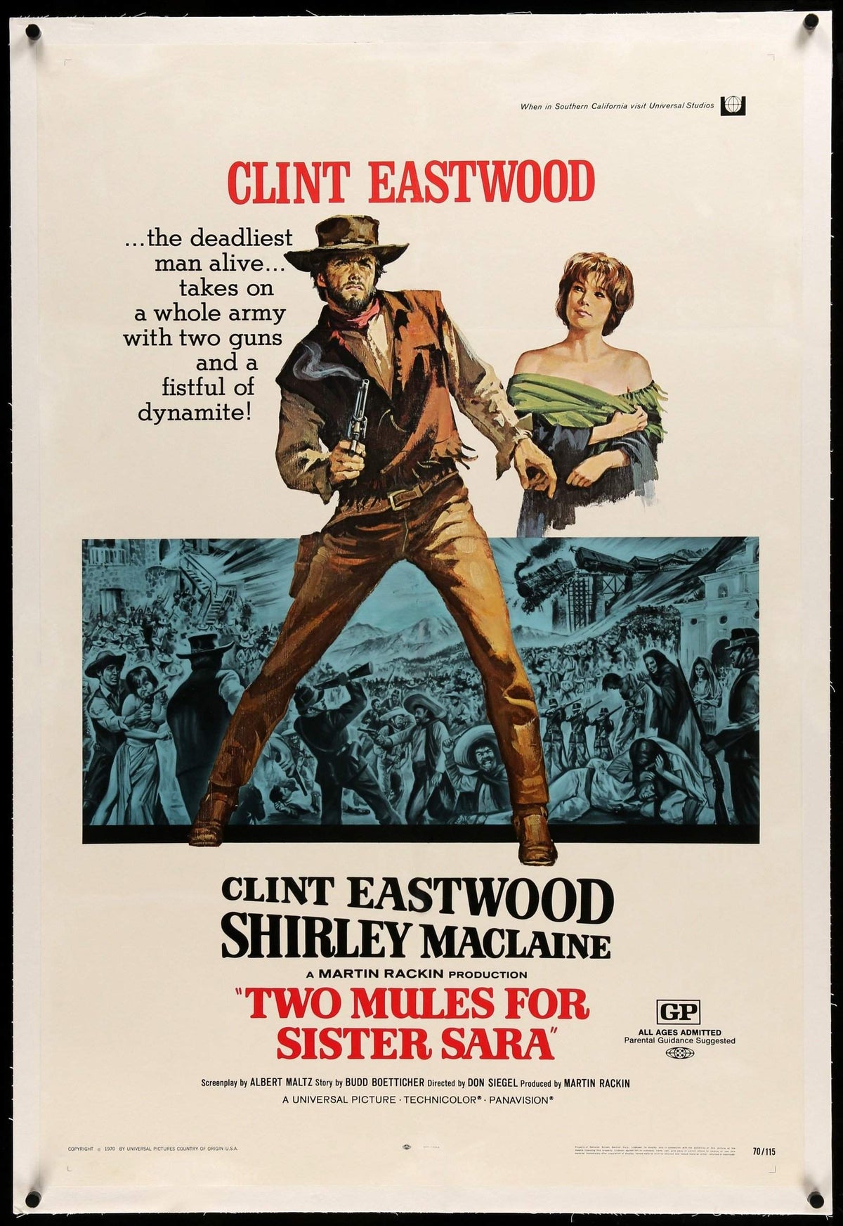 Two Mules for Sister Sara (1970) original movie poster for sale at Original Film Art - Vintage Movie Posters