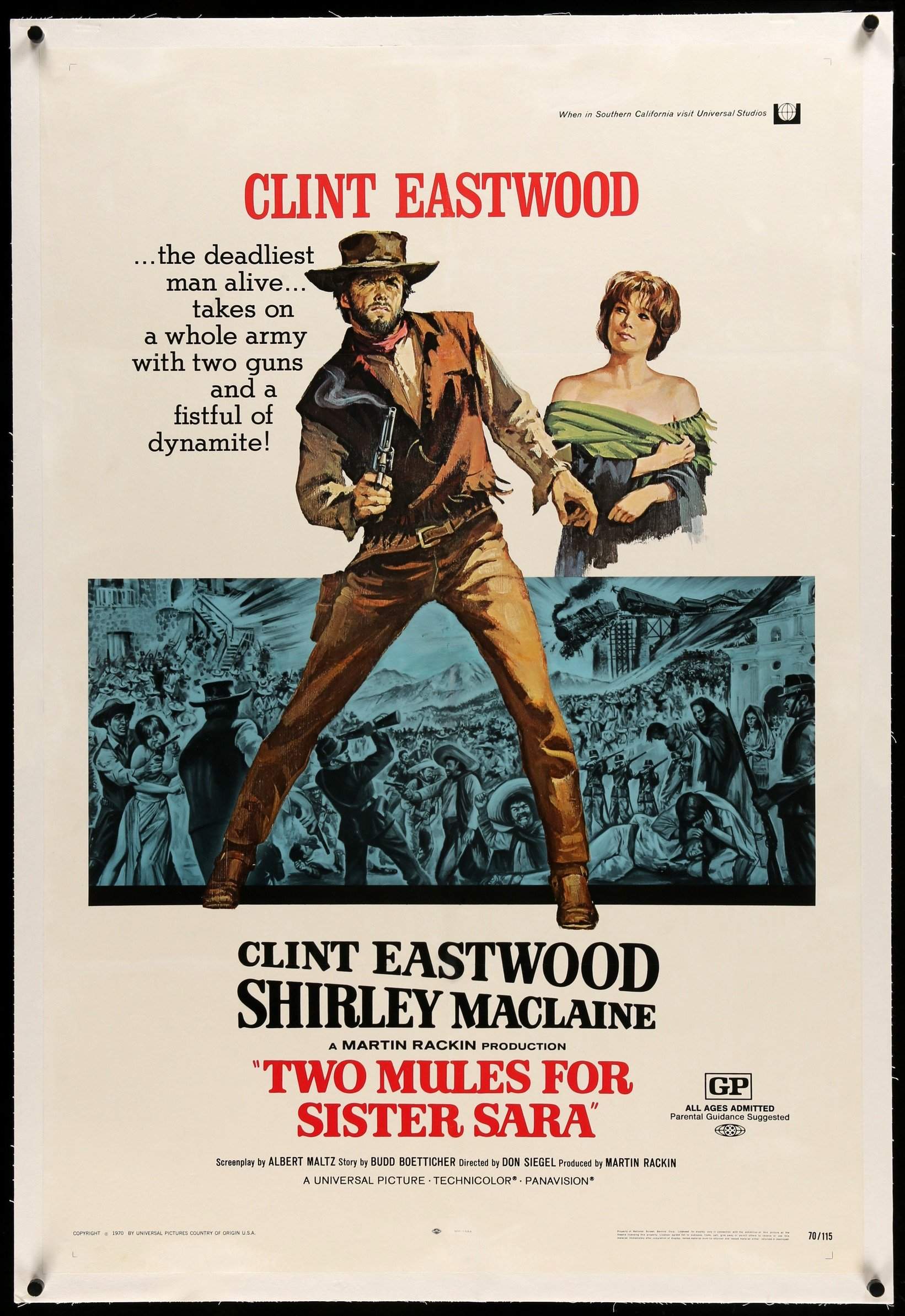 Two Mules for Sister Sara (1970) original movie poster for sale at Original Film Art - Vintage Movie Posters
