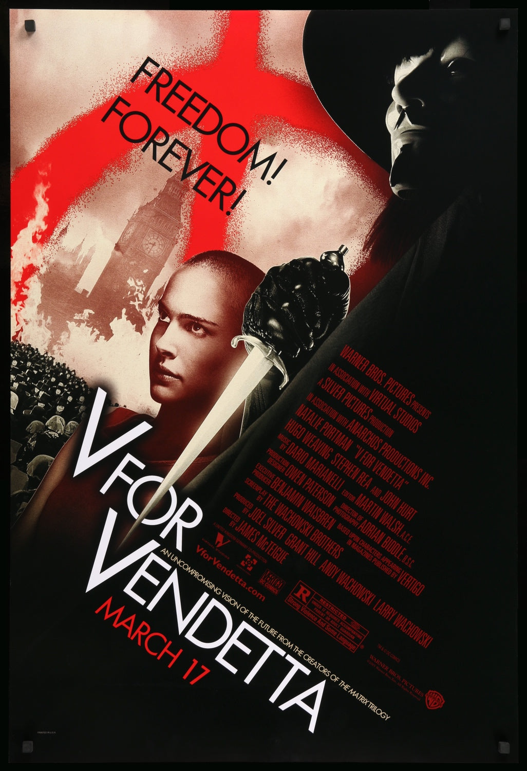 V For Vendetta (2006) original movie poster for sale at Original Film Art - Vintage Movie Posters