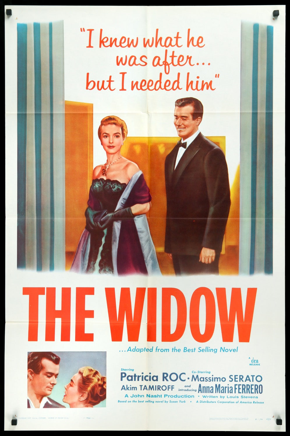 Widow (1955) original movie poster for sale at Original Film Art - Vintage Movie Posters