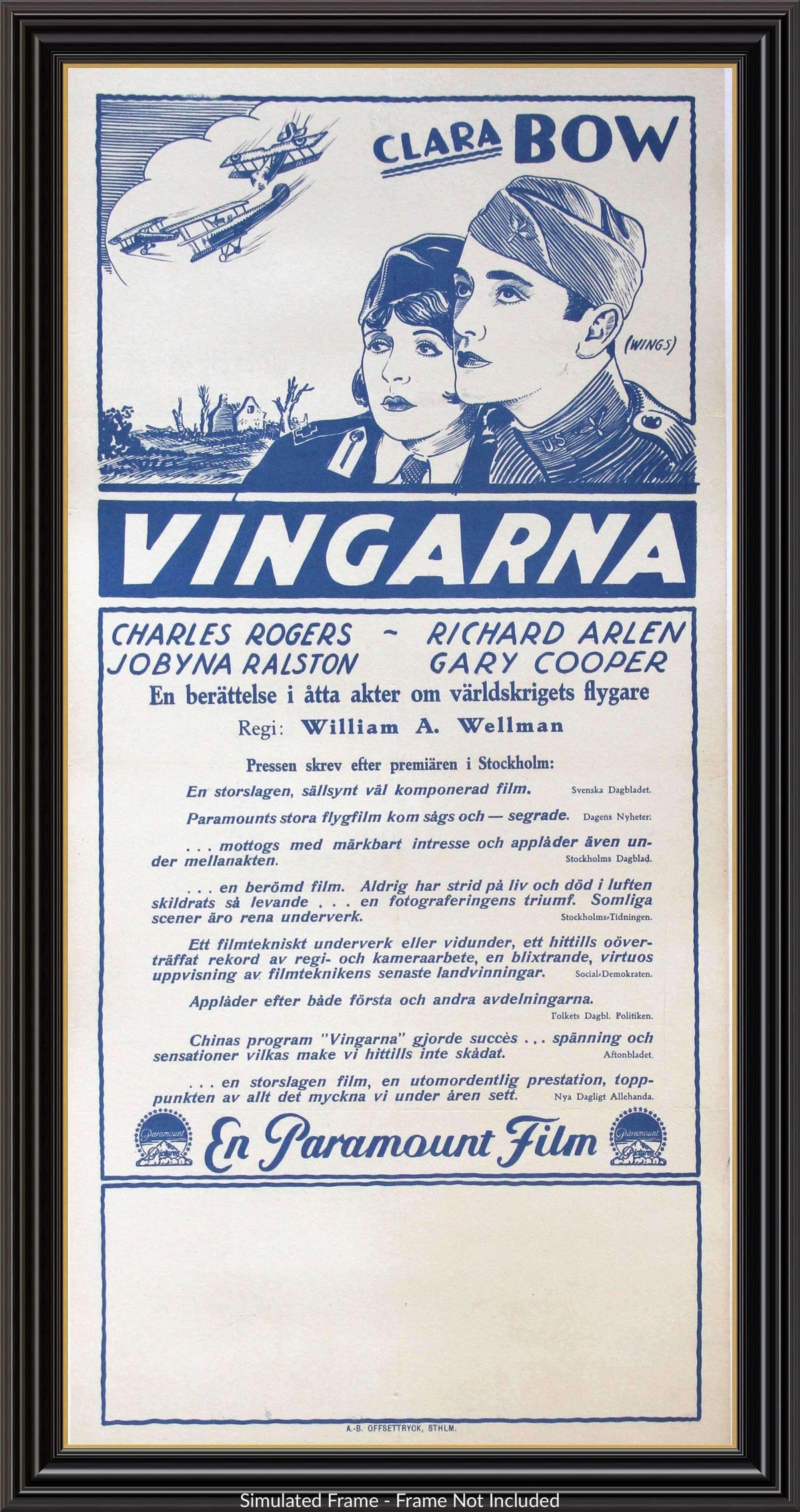 Wings (1927) original movie poster for sale at Original Film Art - Vintage Movie Posters
